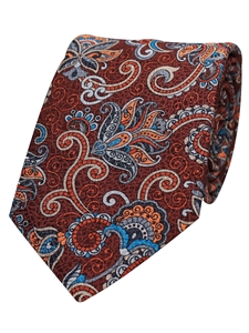 Rust Printed Paisley Men's Silk Tie | Gitman Bros. Ties Collection | Sam's Tailoring Fine Men Clothing
