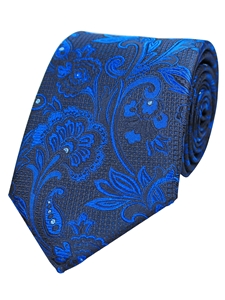 Blue Woven Floral Printed Silk Tie | Gitman Bros. Ties Collection | Sam's Tailoring Fine Men Clothing
