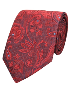 Red Woven Floral Printed Silk Tie | Gitman Bros. Ties Collection | Sam's Tailoring Fine Men Clothing