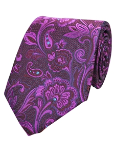 Berry Woven Floral Printed Silk Tie | Gitman Bros. Ties Collection | Sam's Tailoring Fine Men Clothing