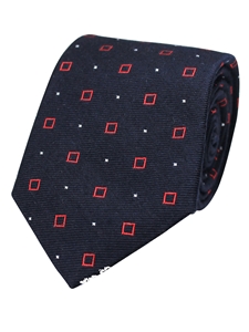 Navy Woven Neat Silk/Cashmere Tie | Gitman Ties Collection | Sam's Tailoring Fine Men Clothing
