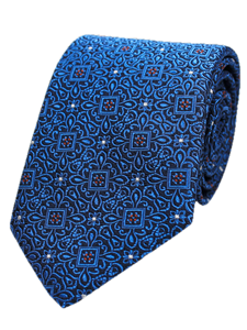 Blue Woven Neat Print Men's Silk Tie | Gitman Ties Collection | Sam's Tailoring Fine Men Clothing