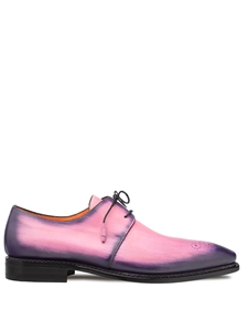 Pink Principe Patina Leather Men's Derby Shoe | Mezlan Lace Up Shoes Collection | Sam's Tailoring Fine Men's Clothing