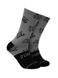 Cart Path Grey Flex Printed Crew Sock | 2Undr Men's Socks | Sam's Tailoring Fine Men Clothing