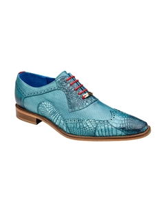 Antique Aqua American Alligator Roberto Dress Shoe | Belvedere Dress Shoes Collection | Sam's Tailoring Fine Men's Clothing