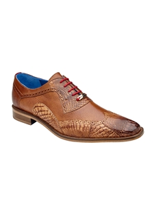 Antique Saddle American Alligator Roberto Dress Shoe | Belvedere Dress Shoes Collection | Sam's Tailoring Fine Men's Clothing