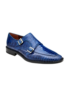 Antique Ocean Ostrich Leg Valiente Monk Strap Shoe | Belvedere Dress Shoes Collection | Sam's Tailoring Fine Men's Clothing