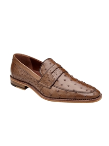 Tabac Ostrich Quill Penny Espada Dress Loafer | Belvedere Dress Shoes Collection | Sam's Tailoring Fine Men's Clothing