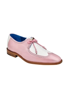 Antique Pink/White Genuine Ostrich Leg Shoe | Belvedere Dress Shoes Collection | Sam's Tailoring Fine Men's Clothing