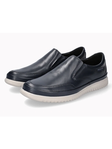 Navy Full Grain Leather Ultra Light Slip On Shoe | Mephisto Slip On Collection | Sam's Tailoring Fine Men's Clothing