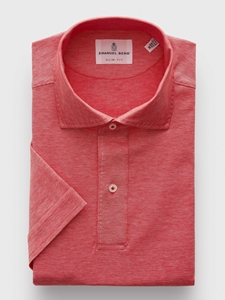 Red Premium Jersey Knit Short Sleeve Polo | Emanuel Berg Polos | Sam's Tailoring Fine Men Clothing