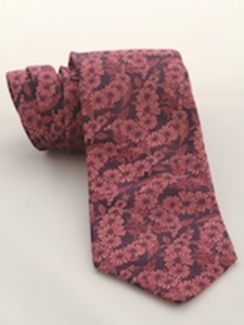 IKE Behar Charcoal with Floral Design Silk Tie 200119 - Fall 2014 Collection Neckwear | Sam's Tailoring Fine Men's Clothing