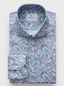 Bright Blue Modern 4Flex Stretch Knit Men's Shirt | Emanuel Berg 4Flex Shirts Collection | Sam's Tailoring Fine Men Clothing