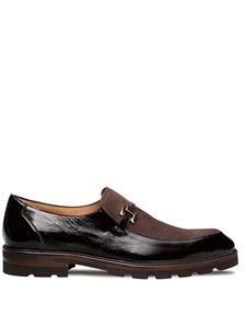 Brown Valone Hi-Shine/Suede Lug Men Slip On Shoe | Mezlan Slip On's Collection | Sam's Tailoring Fine Men's Clothing