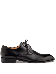 Black Capello Hi Shine Calf Men's Derby Shoe | Mezlan Lace Up Collection | Sam's Tailoring Fine Men's Clothing
