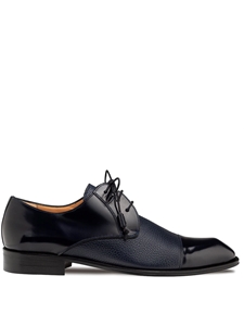 Blue Capello Hi Shine Calf Men's Derby Shoe | Mezlan Lace Up Collection | Sam's Tailoring Fine Men's Clothing
