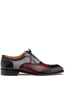 Black Multi Galante Tri-Tone Cap Toe Men's Oxford | Mezlan Lace Up Collection | Sam's Tailoring Fine Men's Clothing