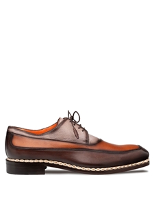 Chocolate Multi Bowery Calf/Deer Men's Derby Shoe | Mezlan Lace Up Collection | Sam's Tailoring Fine Men's Clothing