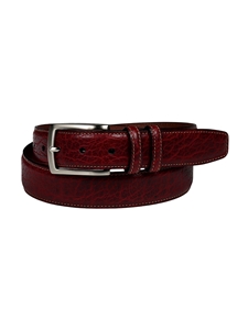 Black Cherry Genuine American Bison Leather Belt | Torino Leather Cool Casual Belts Collection | Sam's Tailoring Fine Men's Clothing