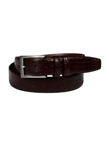 Brown Lizard Embossed Calfskin Dress Casual Belt | Torino Leather Dress Casual Belts Collection | Sam's Tailoring Fine Men's Clothing