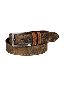 Mocha Rough Rider Sheep Skin With Self Tabs Men Belt | Torino Leather Cool Casual Belts Collection | Sam's Tailoring Fine Men's Clothing