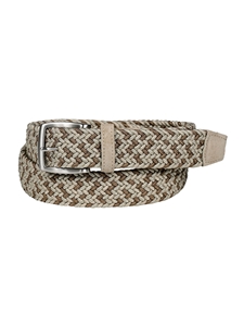 Natural Italian Woven Rayon Stretch Suede Tabs Casual Belt | Torino Leather Resort Casual Belts Collection | Sam's Tailoring Fine Men's Clothing