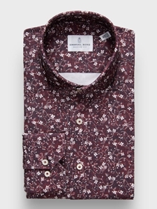 Dark Red Modern 4 Flex Stretch Knit Men's Shirt | Emanuel Berg Casual Shirts Collection | Sam's Tailoring Fine Men's Clothing