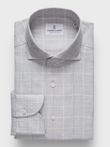 Light Grey Cotton Lyocell Luxe Flannel Casual Sar Shirt | Emanuel Berg Casual Shirts Collection | Sam's Tailoring Fine Men's Clothing