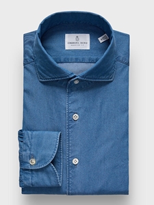 Denim Luxe Twill Casual Sartorial Men's Shirt | Emanuel Berg Casual Shirts Collection | Sam's Tailoring Fine Men's Clothing