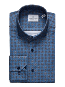 Dark Blue Modern 4 Flex Stretch Knit Men's Shirt | Emanuel Berg Casual Shirts Collection | Sam's Tailoring Fine Men's Clothing