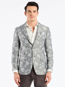 Grey Peak Lapel Jenson Men's Tailored Blazer | Robert Graham Blazers Collection | Sam's Tailoring Fine Men's Clothing