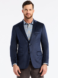 Navy Jacquard Lining Raman Men's Blazer | Robert Graham Blazers Collection | Sam's Tailoring Fine Men's Clothing