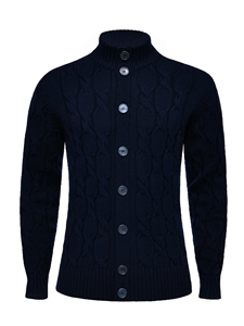 Indigo Premium Button Kinit Men's Cardigan | Emanuel Berg Cardigans Collection | Sam's Tailoring Fine Men Clothing