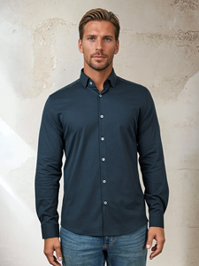 Dark Navy Legacy Nova Long Sleeve Shirt | Stone Rose Shirts Collection | Sam's Tailoring Fine Men Clothing