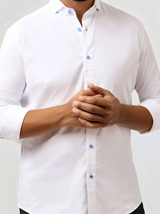 White Edge Monarch Long Sleeve Men'S Shirt | Stone Rose Shirts Collection | Sam's Tailoring Fine Men Clothing
