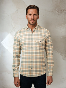 Grey Getaway Check Rover Long Sleeve Shirt | Stone Rose Shirts Collection | Sam's Tailoring Fine Men Clothing