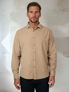 Dark Pink Corduroy Long Sleeve Traverse Men Shirt | Stone Rose Shirts Collection | Sam's Tailoring Fine Men Clothing