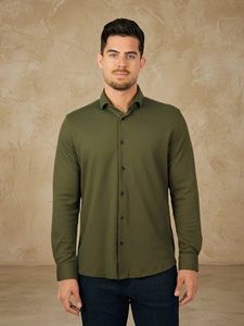 Olive Origin Comfort Stretch Men'S Long Sleeve Shirt | Stone Rose Shirts Collection | Sam's Tailoring Fine Men Clothing