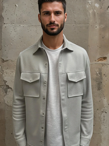 Light Grey Stretch Twill Studio Men'S Jacket | Stone Rose Jackets Collection | Sam's Tailoring Fine Men Clothing