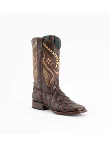 Chocolate Pirarucu Print Bronco Men's Boot | Ferrini Men's Boots | Sam's Tailoring Fine Men Clothing