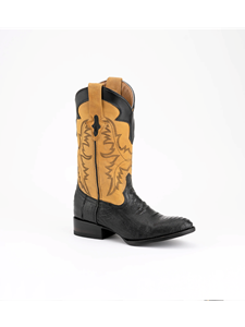 Black Ostrich Leg Nash Men's Boot | Ferrini Men's Boots | Sam's Tailoring Fine Men Clothing
