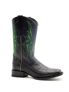 Black Square Toe Prints Dragon Men Boot | Ferrini Men's Boots | Sam's Tailoring Fine Men Clothing