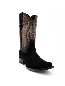 Black Narrow Square Toe Roughrider Boot | Ferrini Men's Boots | Sam's Tailoring Fine Men Clothing