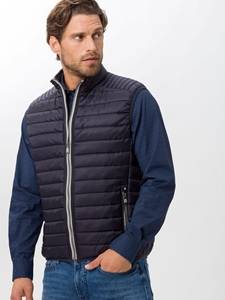 Navy Willis Front Full Zip Closure Men's Vest | Brax Men's Outerwear | Sam's Tailoring Fine Men Clothing