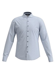 Baltic Geometirc Print Long Sleeve Men's Shirt | Brax Men's Shirts Collection | Sam's Tailoring Fine Men Clothing