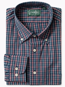 Navy Check Heavy Poplin Men's Shirt | Gitman Shirts Collection | Sam's Tailoring Fine Men Clothing