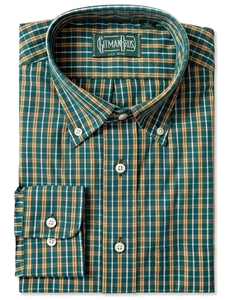 Green Check Heavy Poplin Men's Shirt | Gitman Shirts Collection | Sam's Tailoring Fine Men Clothing