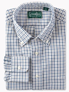 Navy Polo Twill Long Sleeve Men's Shirt | Gitman Shirts Collection | Sam's Tailoring Fine Men Clothing