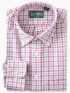 Purple Somelos Plaid Men's Long Sleeve Shirt | Gitman Shirts Collection | Sam's Tailoring Fine Men Clothing