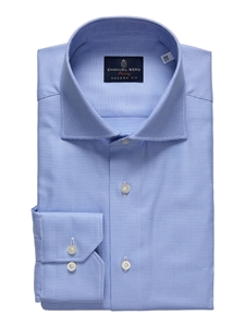 Bright Blue Natural Stretch Yoga Twill Men's Dress Shirt | Emanuel Berg Business Shirts Collection | Sam's Tailoring Fine Men Clothing